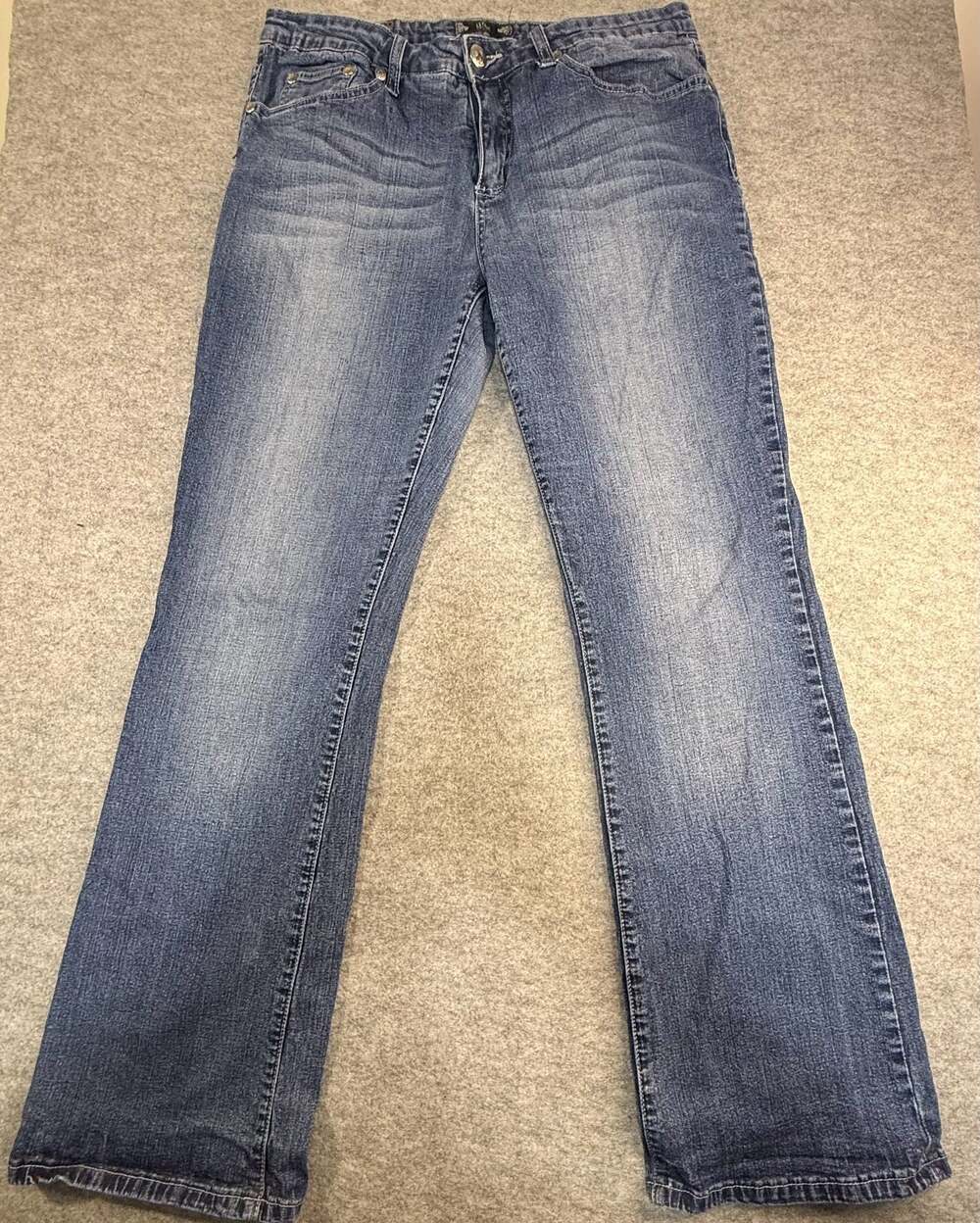 Tru Luxe  Women's Athens Bootcut Jeans with Embellished Back Pockets Size 14